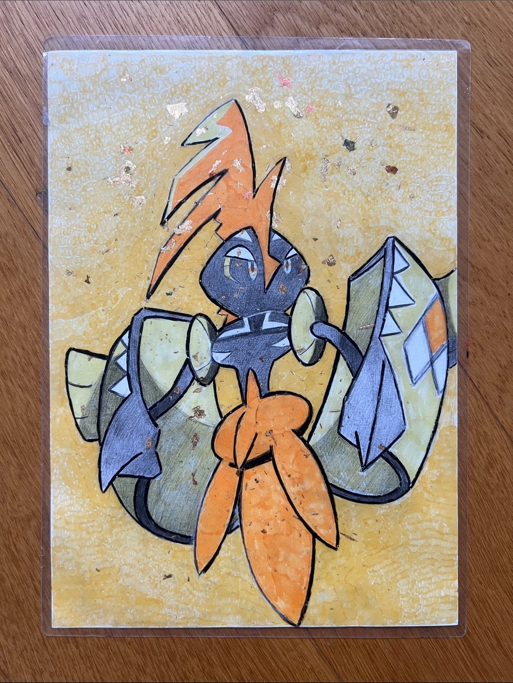 Pokemon Orange and Yellow Stylized Character Art Print